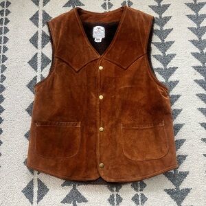 Mid Western button down suede lined vest. Vintage.  Made in the USA